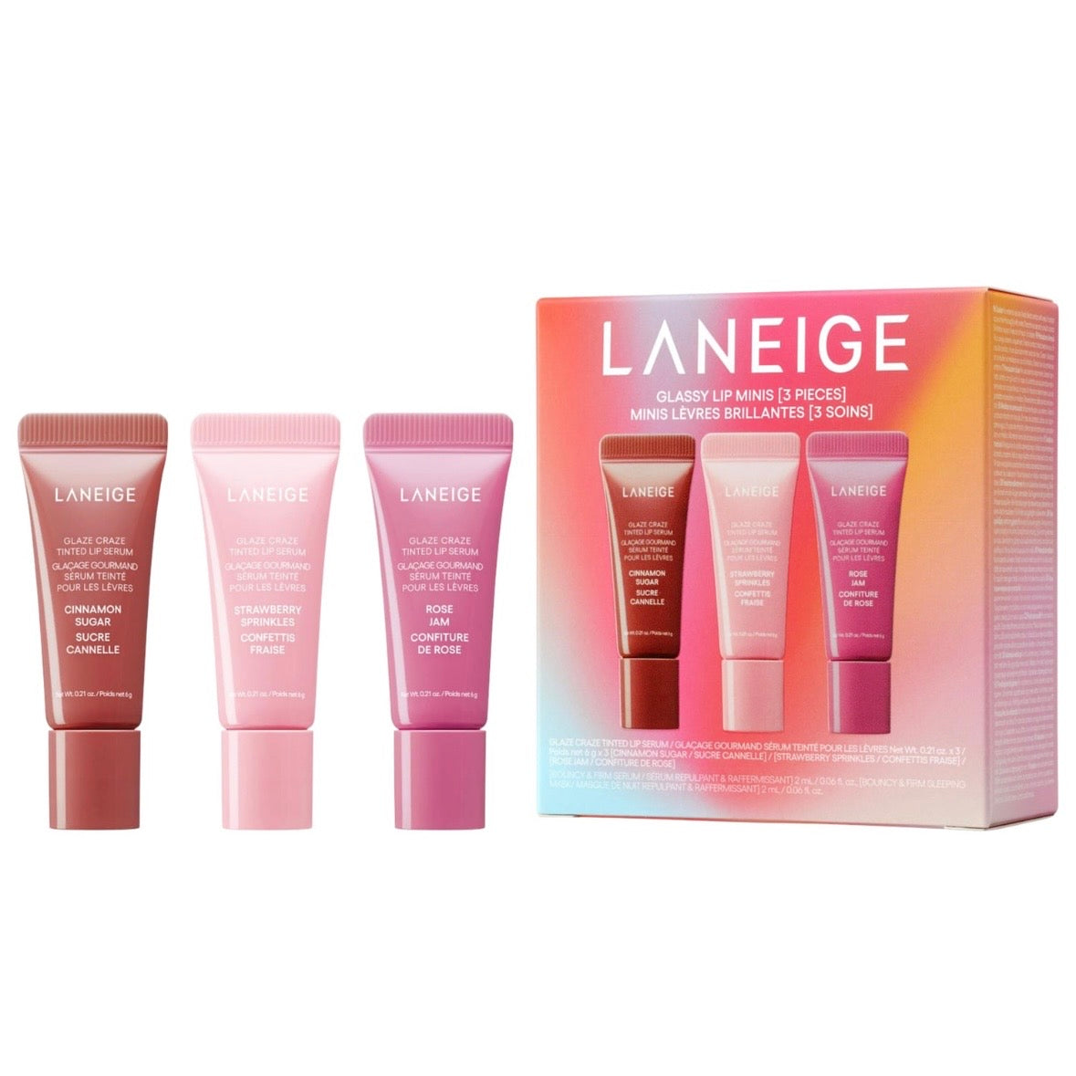 Laneige Glassy Lip Minis Set