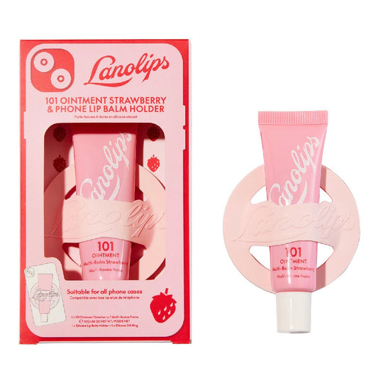 Lanolips 101 Ointment Strawberry & Phone Lip Balm Holder