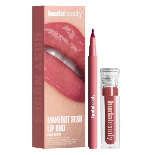 Huda Beauty Make Out Sesh Lip Stain and Lip Gloss Duos